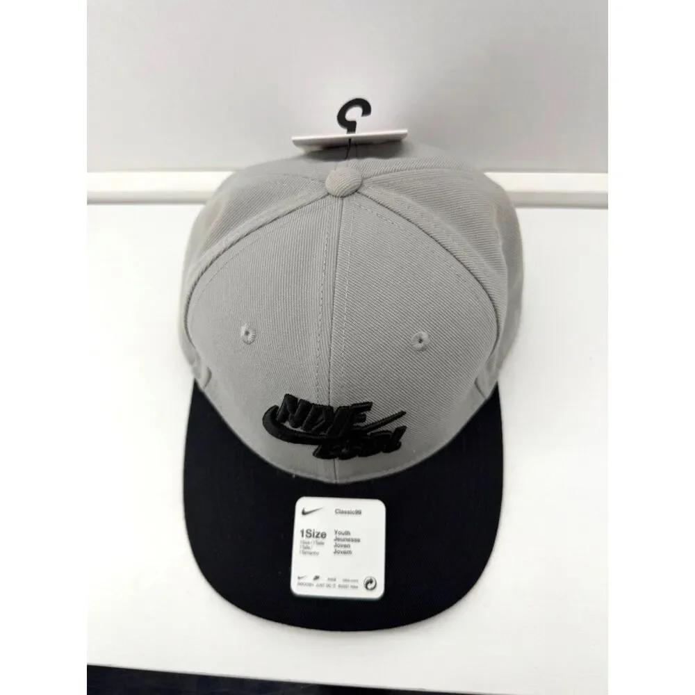 Nike Youth Classic99 Baseball Hat - Color: Pewter Grey & Black